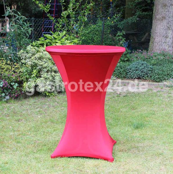 "Tokio Premium" - Stretch-Stehtischhusse - 70 cm rund - Farbe: rot
